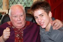 Ciaran Brown with Sir Patrick Moore at Farthings